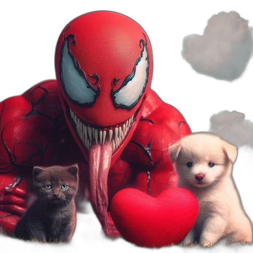 animal, comic book art, concept art, photorealistic, pixel art, red, threatening, figure transparent PNG cut-out