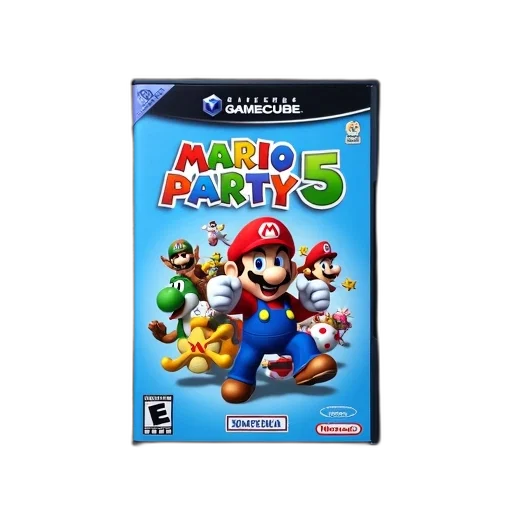 nintendo, gamecube, game, cover, featuring, mario, party, displayed transparent PNG cut-out