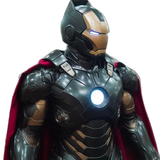 mask, robot, 3d render, concept art, comic book art, fusion, iron, man transparent PNG cut-out