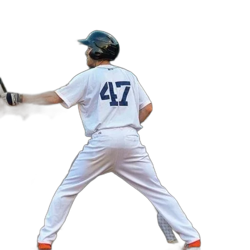 weapon, baseball, player, white, uniform, number, his, back transparent PNG cut-out