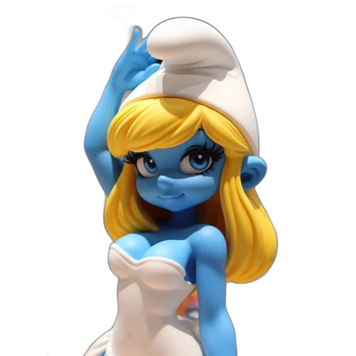 staff, concept art, 3d render, fantasy art, comic book art, blue, figurine, smurf transparent PNG cut-out