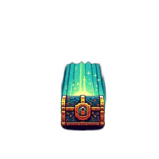 bottle, weapon, jewelry, crown, pixel art, concept art, fantasy art, 3d render transparent PNG cut-out