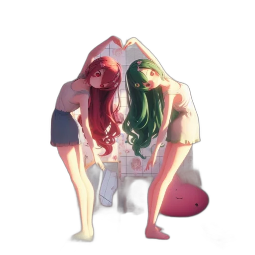 jacket, dress, creature, umbrella, concept art, anime, pixel art, 3d render transparent PNG cut-out