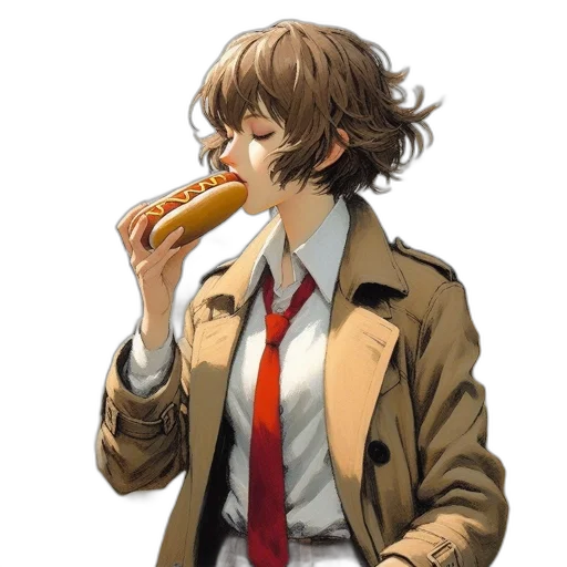 food, jacket, weapon, staff, concept art, pixel art, anime, photorealistic transparent PNG cut-out