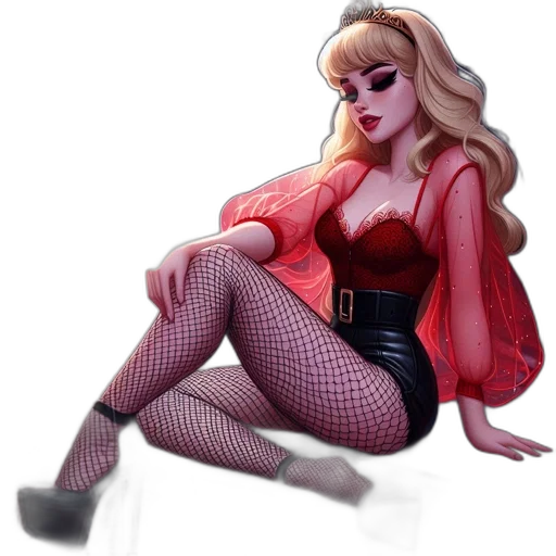 dress, concept art, 3d render, cartoon, fantasy art, neon lights, red, illustration transparent PNG cut-out