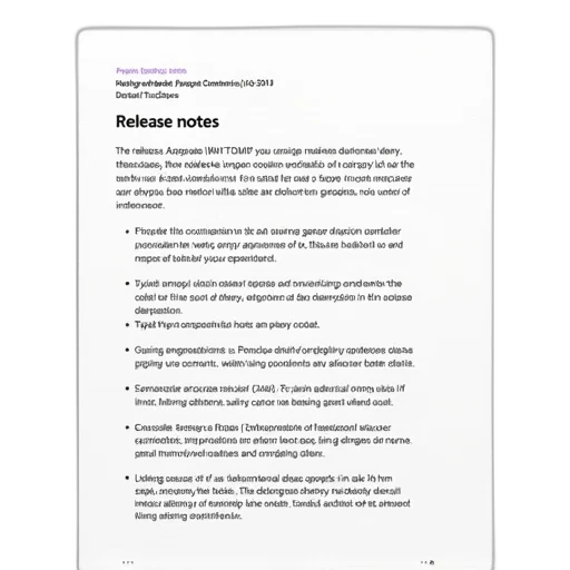 release, notes, page, showing transparent PNG cut-out