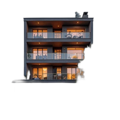 building, furniture, face, 3d render transparent PNG cut-out