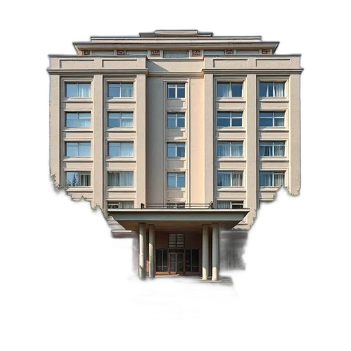 building, face, furniture, 3d render, photorealistic, concept art, front, view transparent PNG cut-out