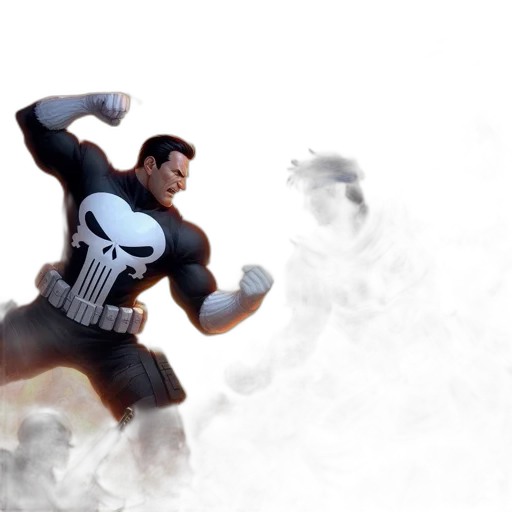 comic book art, 3d render, concept art, fantasy art, two, prominent, characters, engage transparent PNG cut-out