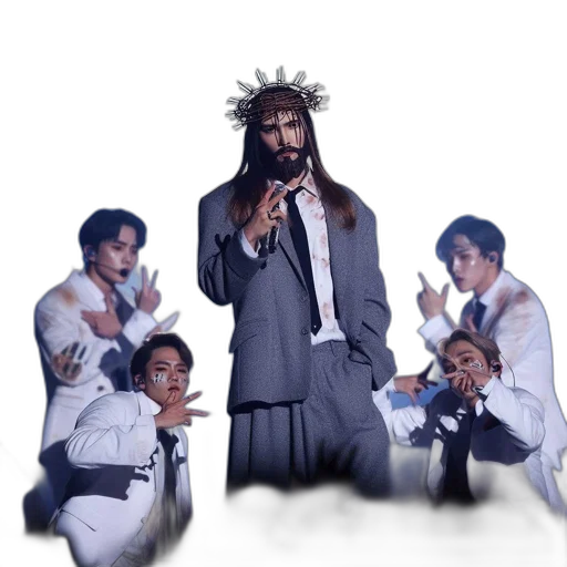 crown, staff, concept art, pixel art, photorealistic, intense, stage, performance transparent PNG cut-out
