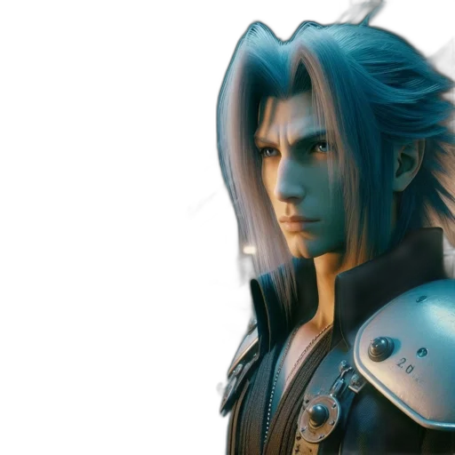 concept art, 3d render, fantasy art, photorealistic, blue, character, long, silver-blue transparent PNG cut-out