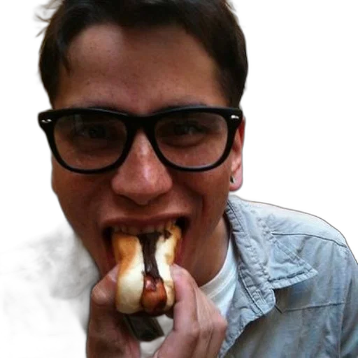 food, animal, creature, face, photorealistic, person, glasses, enjoying transparent PNG cut-out