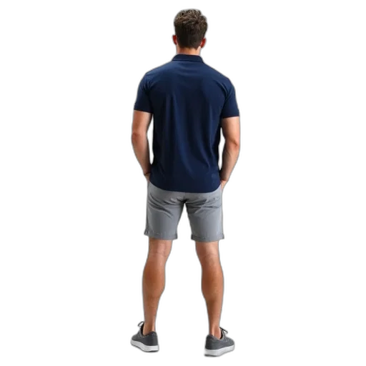 jacket, staff, 3d render, man, standing, his, hands, hips transparent PNG cut-out