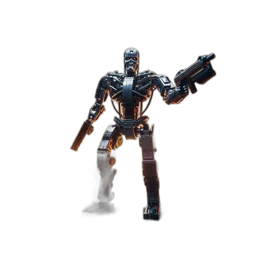 robot, weapon, staff, 3d render, concept art, comic book art, pixel art, image transparent PNG cut-out