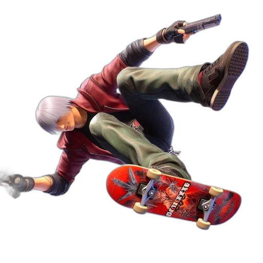 weapon, jacket, shoes, concept art, 3d render, photorealistic, pixel art, red transparent PNG cut-out