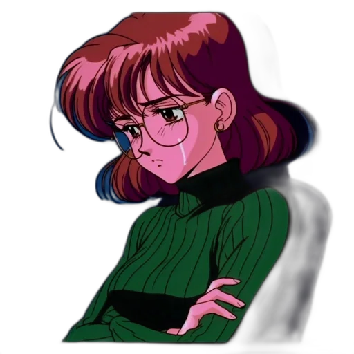jacket, face, staff, dress, vaporwave, anime, pixel art, cartoon transparent PNG cut-out