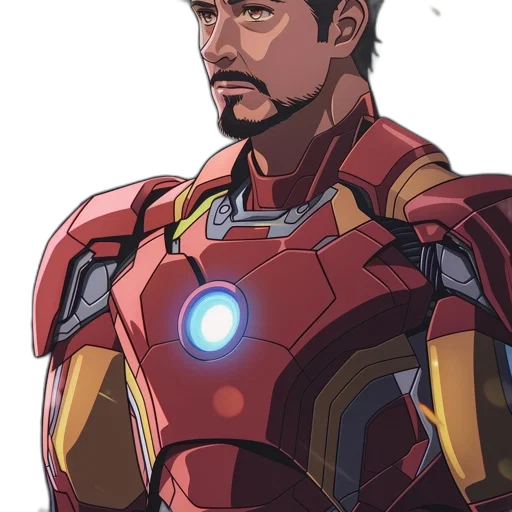 robot, face, staff, comic book art, cartoon, anime, concept art, male transparent PNG cut-out