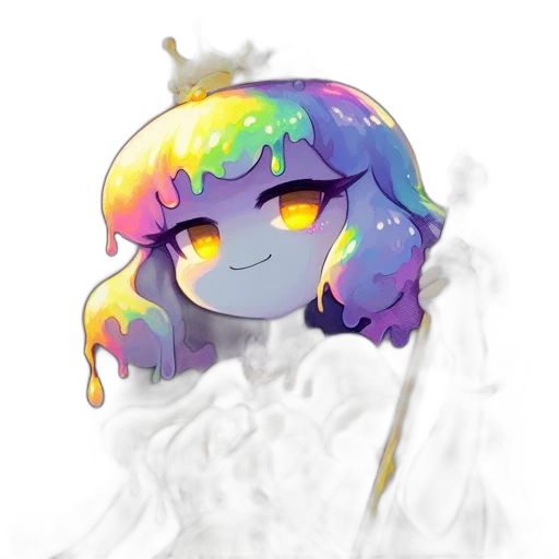 crown, creature, mask, staff, watercolor, pixel art, vaporwave, anime transparent PNG cut-out