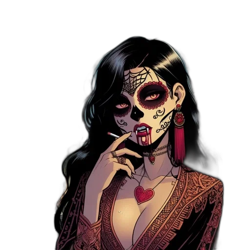 mask, jewelry, comic book art, concept art, fantasy art, cartoon, red, dark transparent PNG cut-out