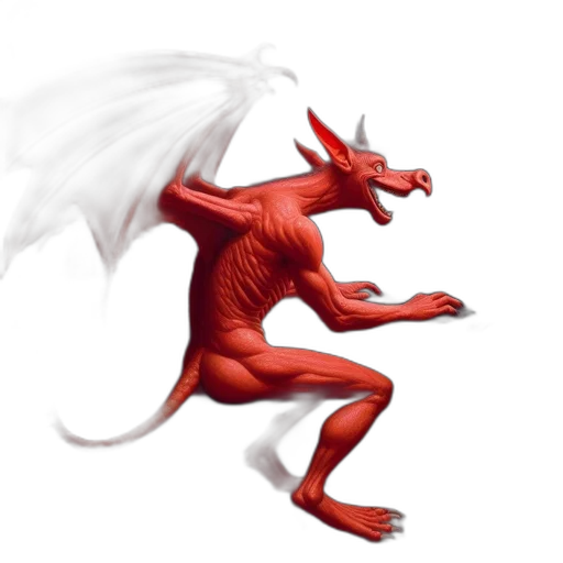 dragon, creature, animal, fantasy art, concept art, pixel art, 3d render, red transparent PNG cut-out