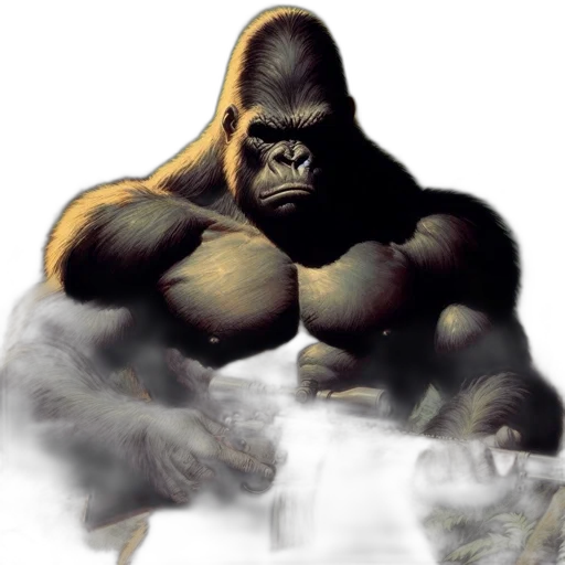 animal, creature, concept art, photorealistic, comic book art, 3d render, large, gorilla transparent PNG cut-out