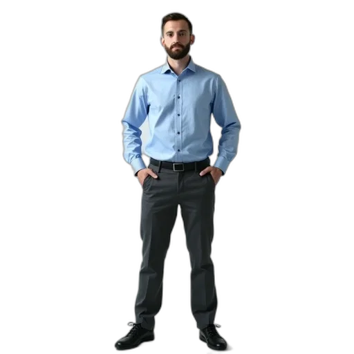 staff, jacket, robot, furniture, 3d render, concept art, photorealistic, blue transparent PNG cut-out