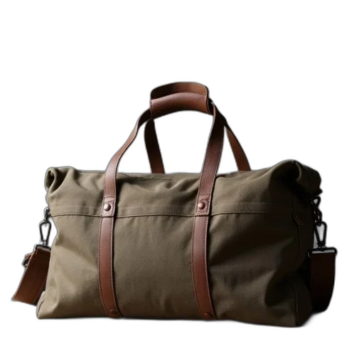 3d render, earth tones, filson, classic, canvas, duffle transparent PNG cut-out