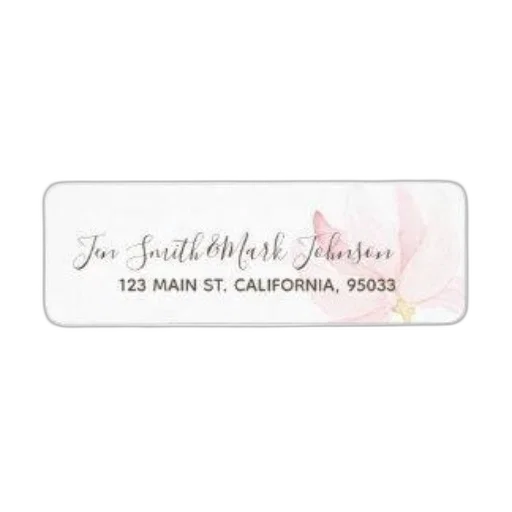 earth tones, pastel, return, address, label, pink, flower, design transparent PNG cut-out