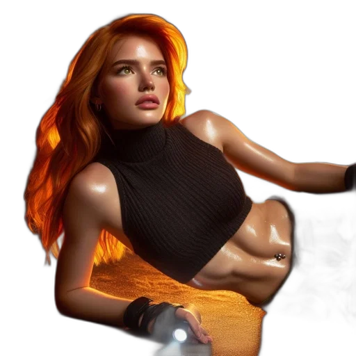 concept art, comic book art, fantasy art, pixel art, woman, red, hair, wearing transparent PNG cut-out