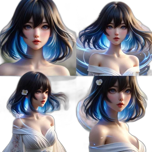 fantasy art, concept art, 3d render, photorealistic, blue, pastel, monochrome, colorful transparent PNG cut-out