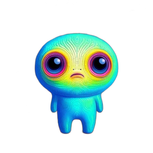 creature, robot, animal, face, 3d render, concept art, pixel art, vaporwave transparent PNG cut-out