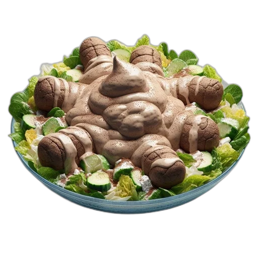 food, creature, animal, face, 3d render, photorealistic, artistic, salad transparent PNG cut-out