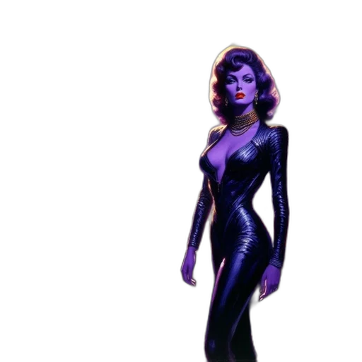 dress, concept art, comic book art, fantasy art, 3d render, neon lights, outer space, dark transparent PNG cut-out
