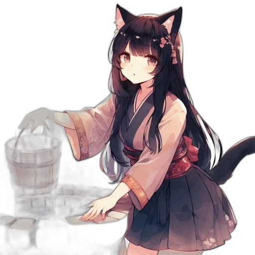 staff, weapon, dress, animal, anime, pixel art, fantasy art, concept art transparent PNG cut-out