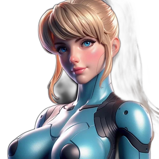 robot, face, comic book art, concept art, anime, fantasy art, blue, pastel transparent PNG cut-out