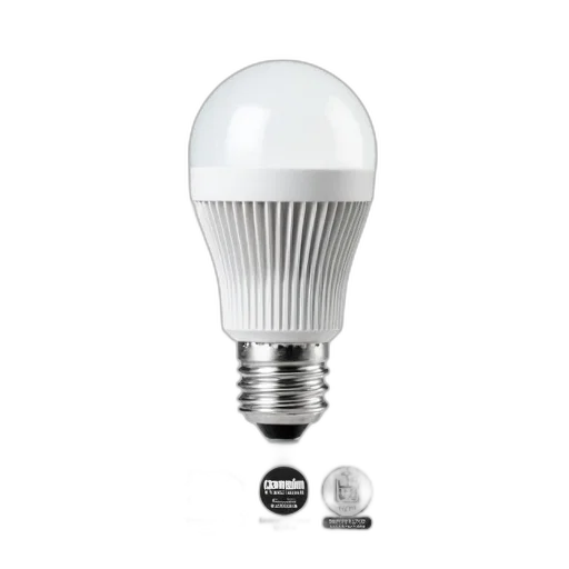 white, led, light, bulb, silver, base, frosted, glass transparent PNG cut-out