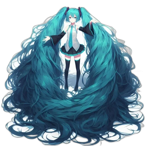 hair, staff, dress, creature, anime, pixel art, concept art, vaporwave transparent PNG cut-out