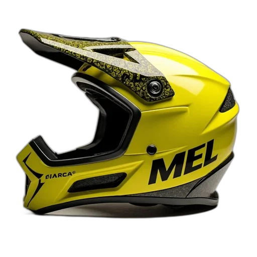 photorealistic, 3d render, close-up, image, yellow, black, bicycle, helmet transparent PNG cut-out