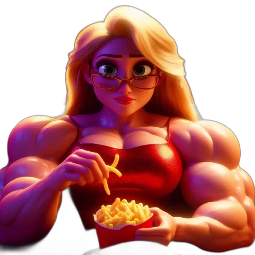 food, dress, weapon, cartoon, concept art, 3d render, comic book art, digitally transparent PNG cut-out