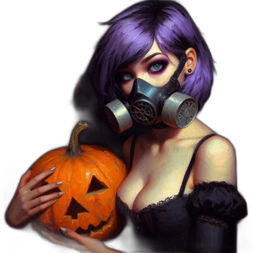 mask, fantasy art, concept art, pixel art, cyberpunk, dark, woman, vivid transparent PNG cut-out