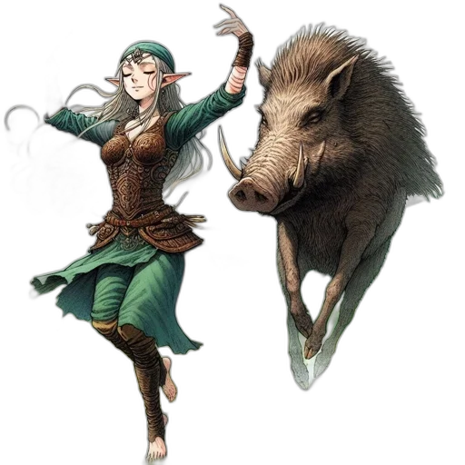 animal, staff, creature, concept art, fantasy art, pixel art, green, earth tones transparent PNG cut-out