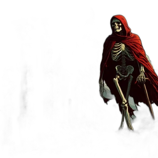 creature, mask, jacket, concept art, comic book art, fantasy art, pixel art, red transparent PNG cut-out