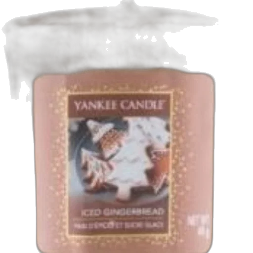 yankee, candle, label, featuring, gingerbread, cookies, tree, labeled transparent PNG cut-out