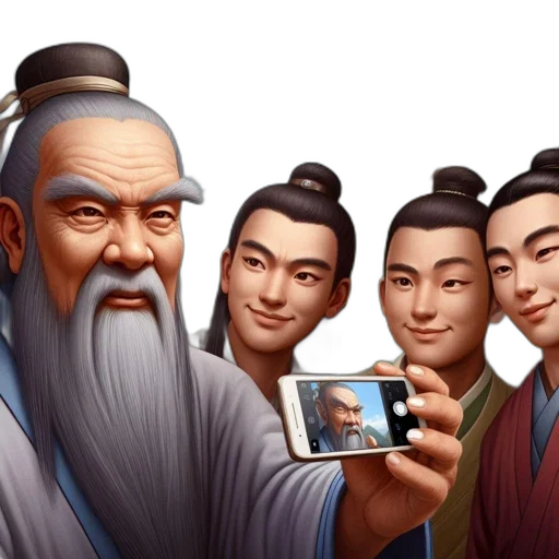 staff, face, fantasy art, concept art, photorealistic, oil painting, elder, white transparent PNG cut-out