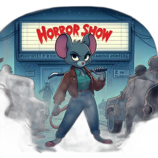 concept art, comic book art, cartoon, night, drive-in, theater, hosts, horror transparent PNG cut-out