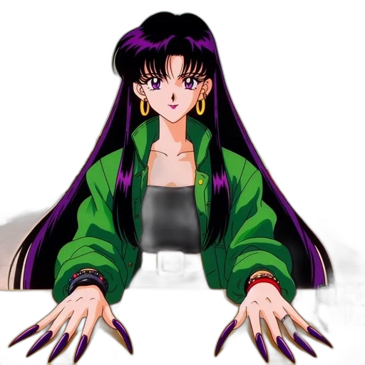 jacket, jewelry, vaporwave, anime, pixel art, concept art, female, animated transparent PNG cut-out