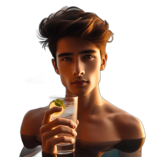 face, hair, bottle, food, photorealistic, concept art, oil painting, watercolor transparent PNG cut-out