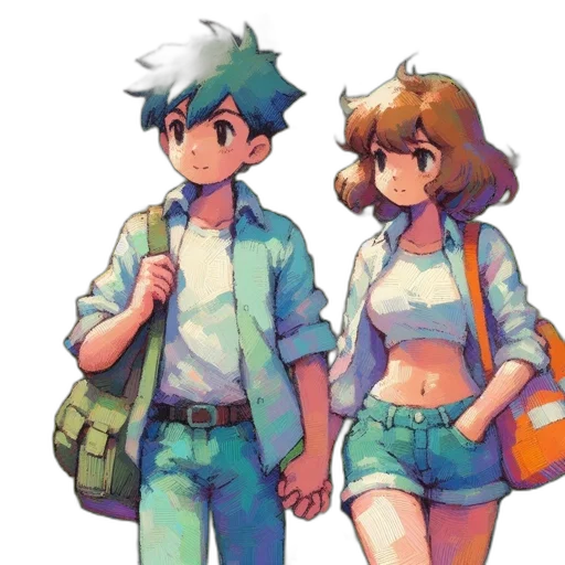 jacket, concept art, pixel art, watercolor, anime, neon lights, green, pastel transparent PNG cut-out