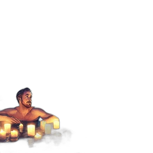 pixel art, concept art, watercolor, comic book art, fire, underwater, neon lights, fog transparent PNG cut-out