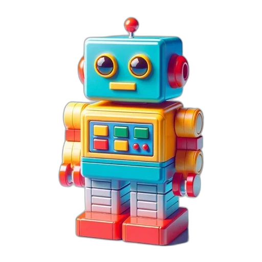 robot, 3d render, concept art, illustration, shows, playful, toy-like, turquoise transparent PNG cut-out